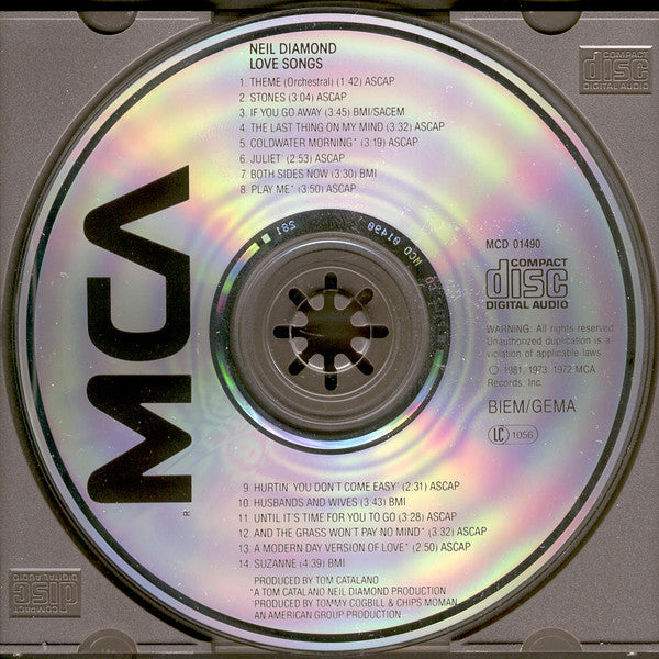 Neil Diamond : Love Songs (CD, Comp, RE)