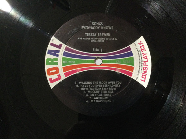 Teresa Brewer : Songs Everybody Knows (LP, Album, RP)