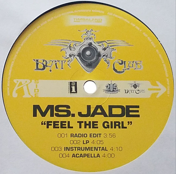 Ms. Jade : Feel The Girl (12", Promo)