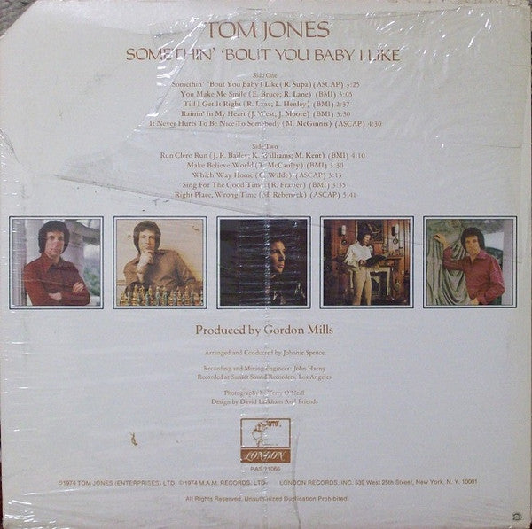 Tom Jones : Somethin' 'Bout You Baby I Like (LP, Album, AL )