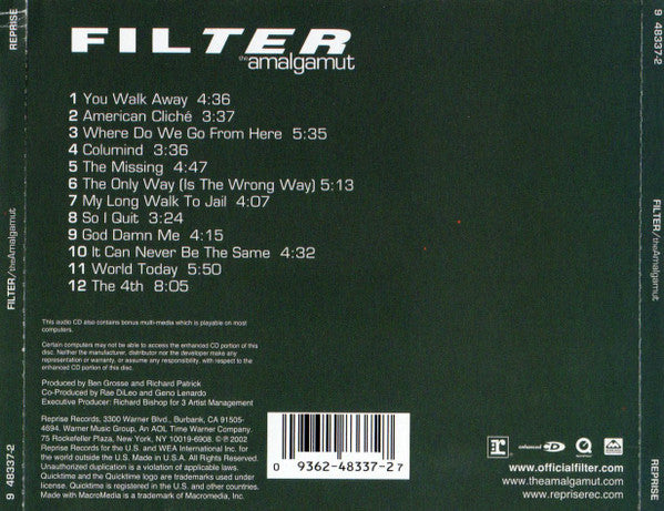 Filter (2) : The Amalgamut (CD, Album, Enh, Cle)