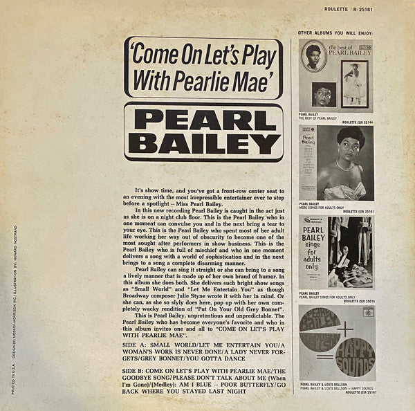 Pearl Bailey : Come On Let's Play With Pearlie Mae (LP, Album, Mono)