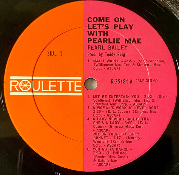 Pearl Bailey : Come On Let's Play With Pearlie Mae (LP, Album, Mono)