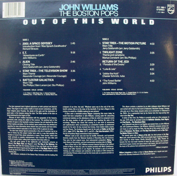 John Williams (4), The Boston Pops Orchestra : Out Of This World (LP)