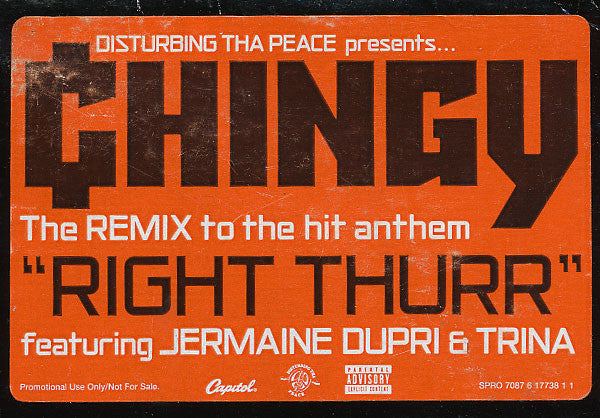 Chingy : Right Thurr (Remix) (12", Promo)