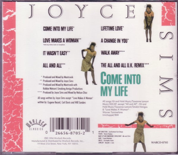 Joyce Sims : Come Into My Life (CD)