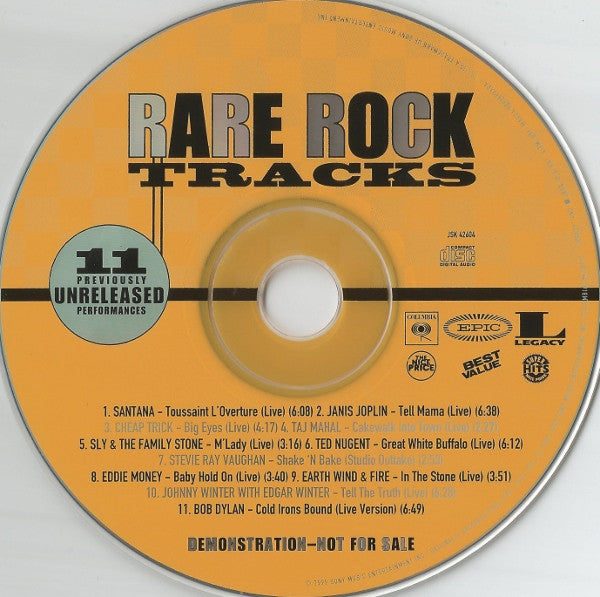 Various : Rare Rock Tracks (11 Previously Unreleased Performances) (CD, Comp, Promo)