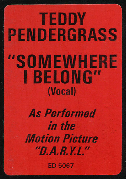 Teddy Pendergrass : Somewhere I Belong (12", Promo)