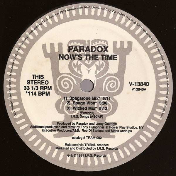 Paradox (2) : Now's The Time (12")