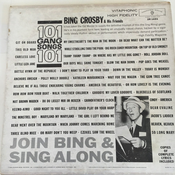 Bing Crosby : 101 Gang Songs (2xLP, Album, Gat)