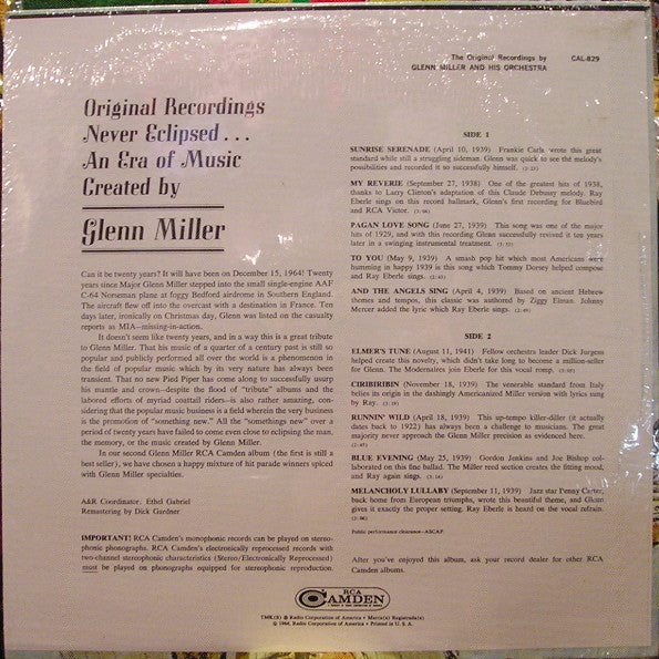 Glenn Miller And His Orchestra : The Original Recordings By Glenn Miller And His Orchestra (LP, Comp, Mono)