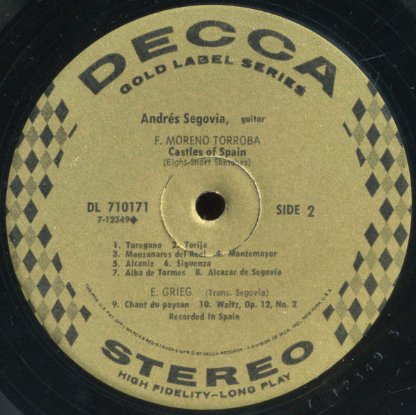 Andrés Segovia : Castles Of Spain (LP, Album)