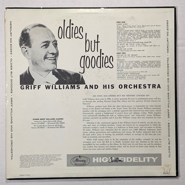 Griff Williams And His Orchestra : Oldies But Goodies (LP, Mono)