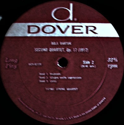 Béla Bartók - Tátrai Quartet : String Quartets (First Quartet. Op. 7 · Second Quartet. Op. 17) (LP)