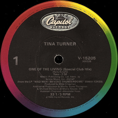 Tina Turner : One Of The Living (12", Single)
