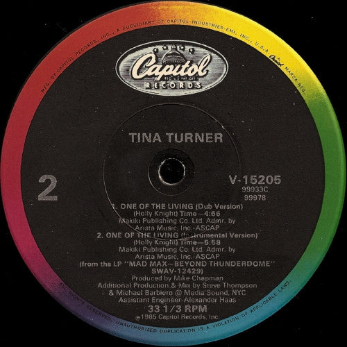Tina Turner : One Of The Living (12", Single)