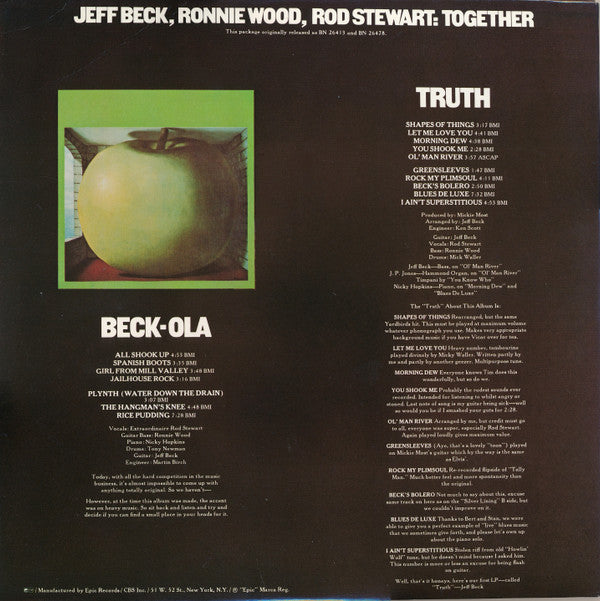 Jeff Beck : Truth/Beck-Ola (2xLP, Comp, RE, Car)
