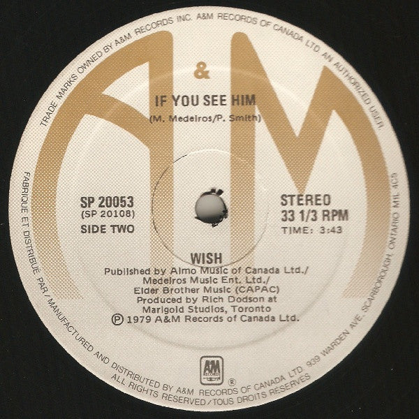 Wish (44) : There Was A Time / If You See Him (12")