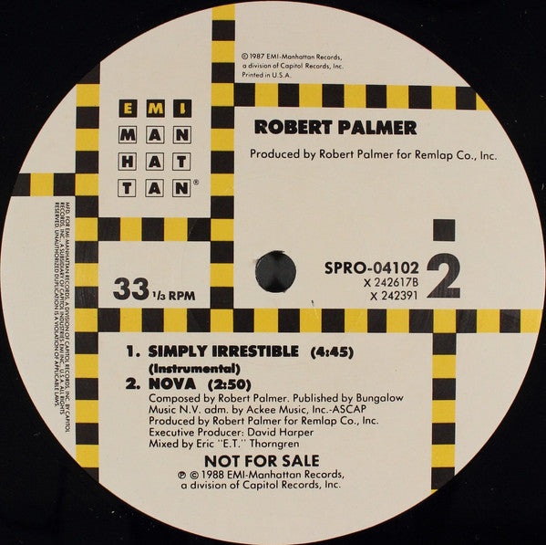 Robert Palmer : Simply Irresistible (Extended Version) (12", Promo)