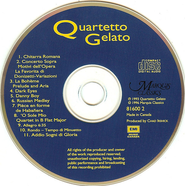Quartetto Gelato : Quartetto Gelato (CD, Album)