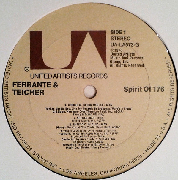 Ferrante & Teicher : Spirit Of 176 (LP, Album)