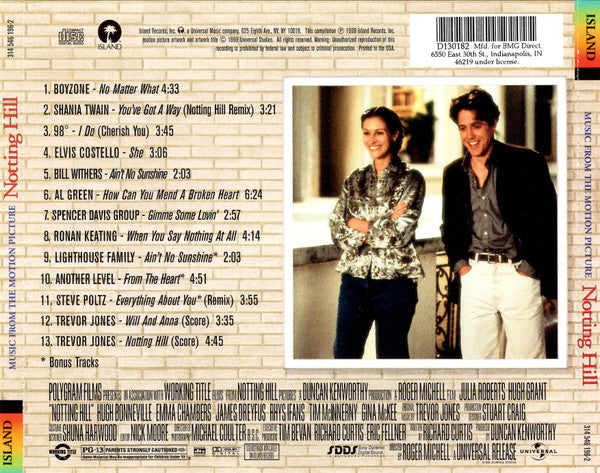 Various : Notting Hill - Music From The Motion Picture (CD, Comp, Club)