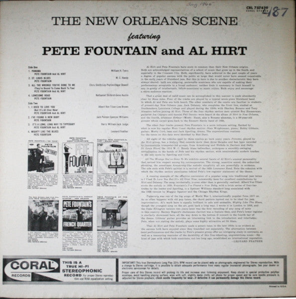 Pete Fountain And Al Hirt : The New Orleans Scene (LP, Album, RE)