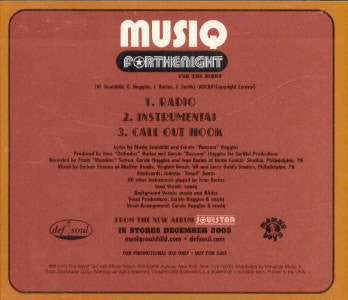 Musiq Soulchild : Forthenight (CD, Single, Promo)