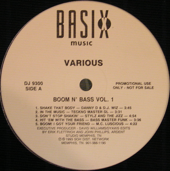 Various : Boom N' Bass Vol. 1 (LP, Comp, Promo)