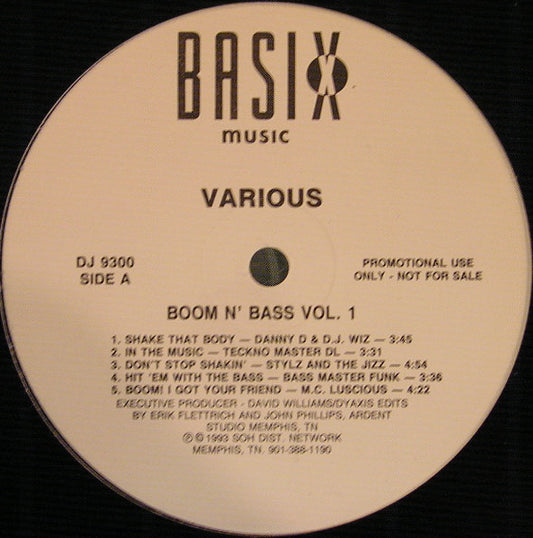 Various : Boom N' Bass Vol. 1 (LP, Comp, Promo)