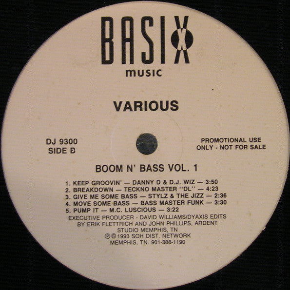 Various : Boom N' Bass Vol. 1 (LP, Comp, Promo)