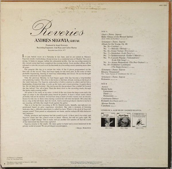 Andrés Segovia : Reveries (LP, Album)