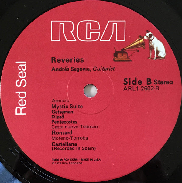 Andrés Segovia : Reveries (LP, Album)