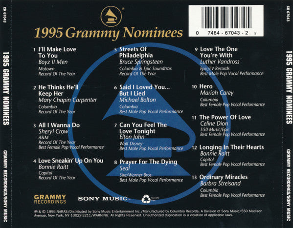 Various : 1995 Grammy Nominees (CD, Comp)