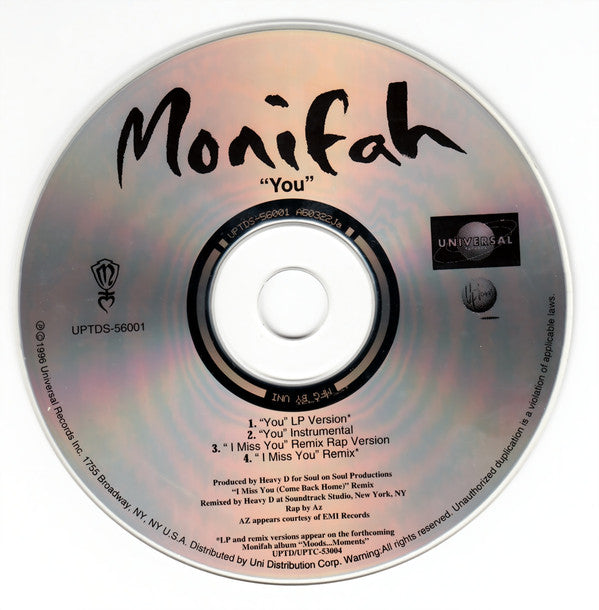 Monifah : You (CD, Single)
