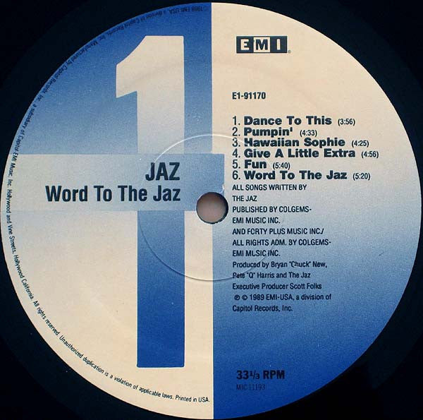 The Jaz : Word To The Jaz (LP, Album)