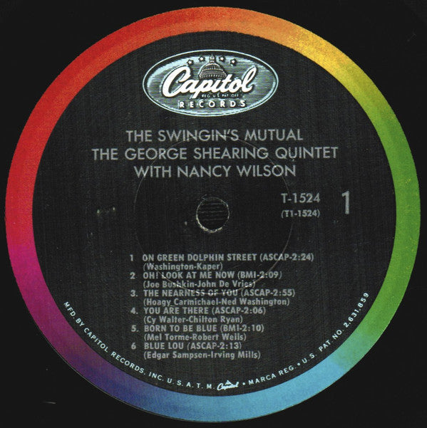 The George Shearing Quintet With Nancy Wilson : The Swingin's Mutual (LP, Album, Mono, RP, Scr)