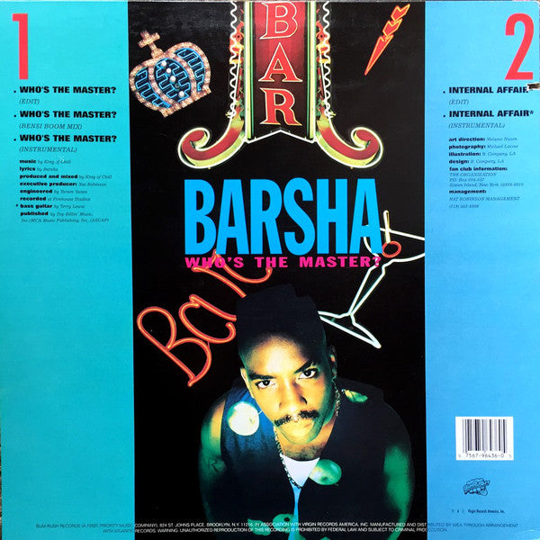 Barsha : Who's The Master? (12", Promo)