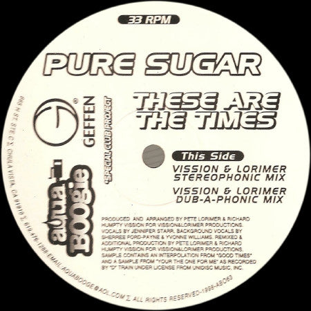 Pure Sugar : These Are The Times (12", Maxi)