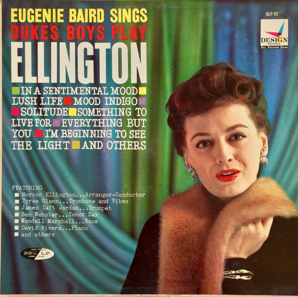 Eugenie Baird : Eugenie Baird Sings, Duke's Boys Play Ellington (LP, Album, Mono)
