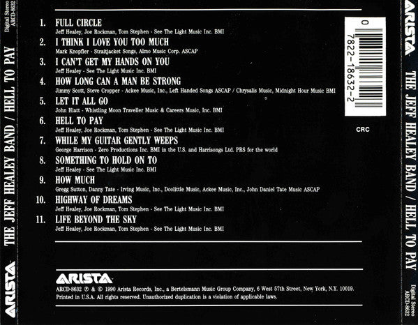 The Jeff Healey Band : Hell To Pay (CD, Album, Club)