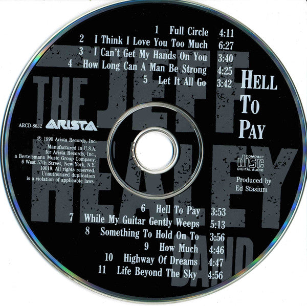 The Jeff Healey Band : Hell To Pay (CD, Album, Club)