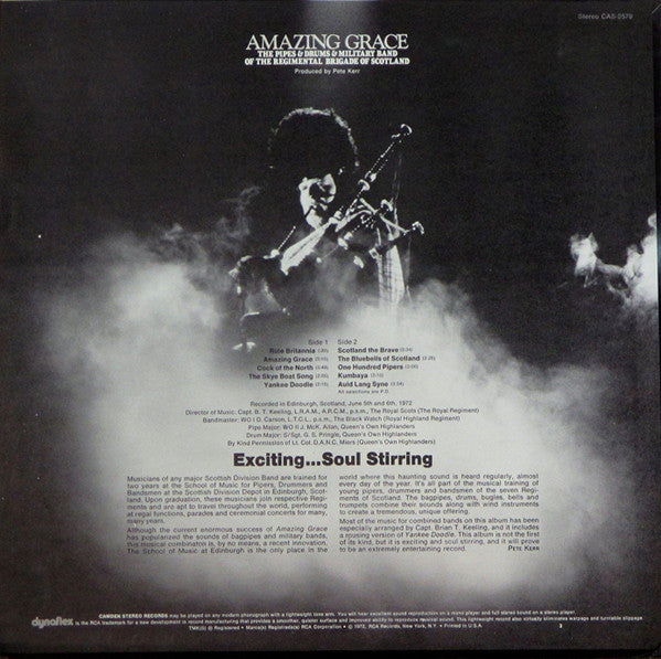The Pipes And Drums And Military Band Of The Regimental Brigade Of Scotland : Amazing Grace (LP, Album, Hol)