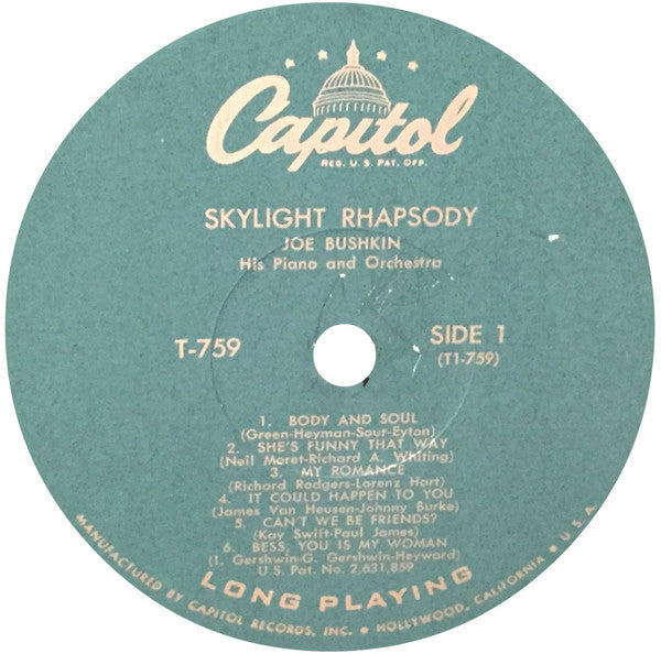 Joe Bushkin : Skylight Rhapsody (LP, Album, Mono, RE)