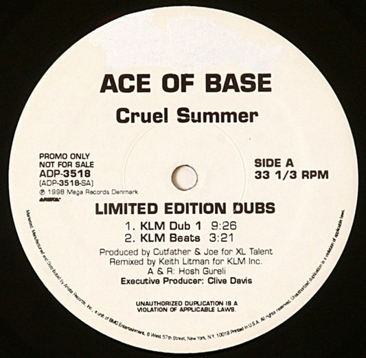 Ace Of Base : Cruel Summer (Limited Edition Dubs) (12", Promo)
