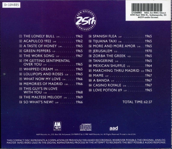 Herb Alpert & The Tijuana Brass : Classics Volume 1 (CD, Comp, Club, RE, RM)