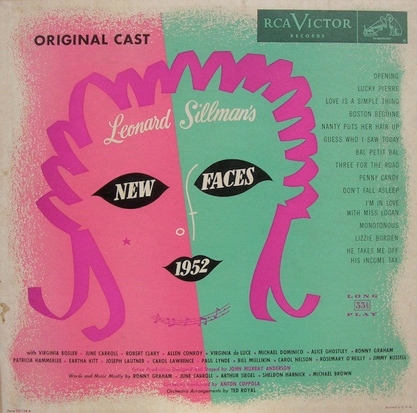 "New Faces Of 1952" Cast : Leonard Sillman's New Faces Of 1952 (LP)