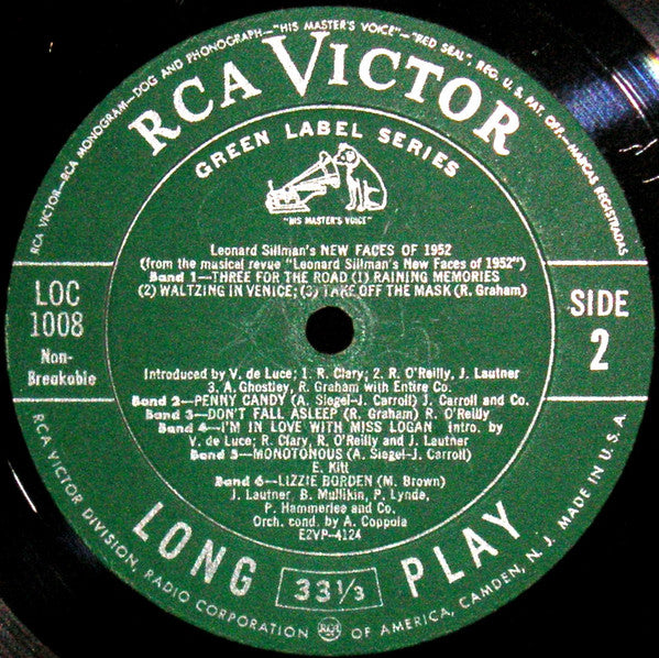 "New Faces Of 1952" Cast : Leonard Sillman's New Faces Of 1952 (LP)