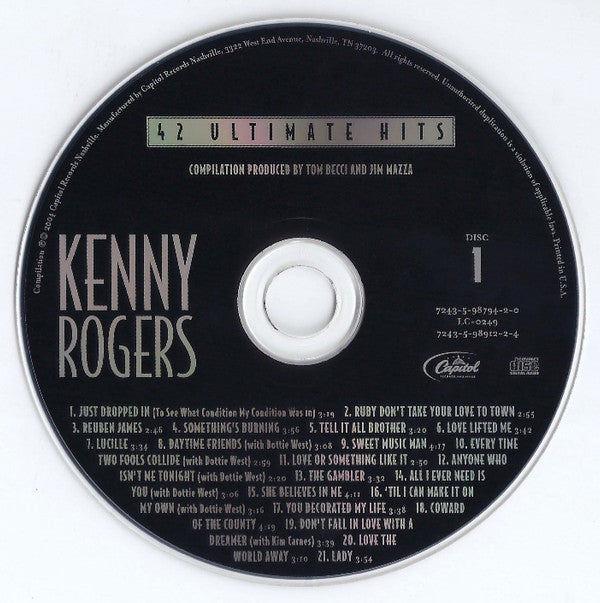 Kenny Rogers : 42 Ultimate Hits (2xCD, Comp)