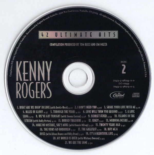 Kenny Rogers : 42 Ultimate Hits (2xCD, Comp)